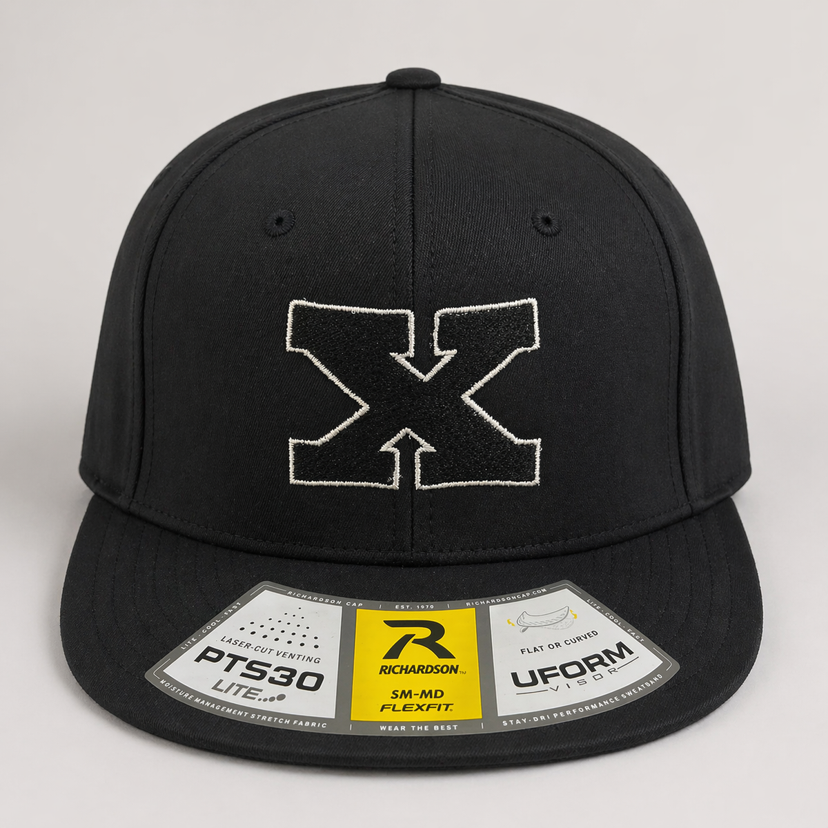 PTS30 Black Embroidered "X" logo Hat