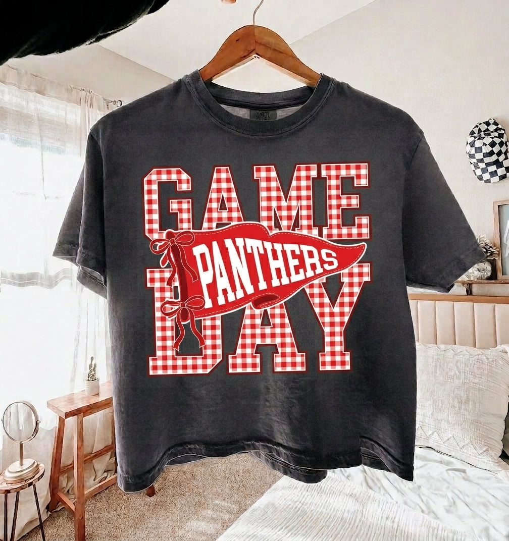 Vintage Game Day Gingham Mascot T-Shirt