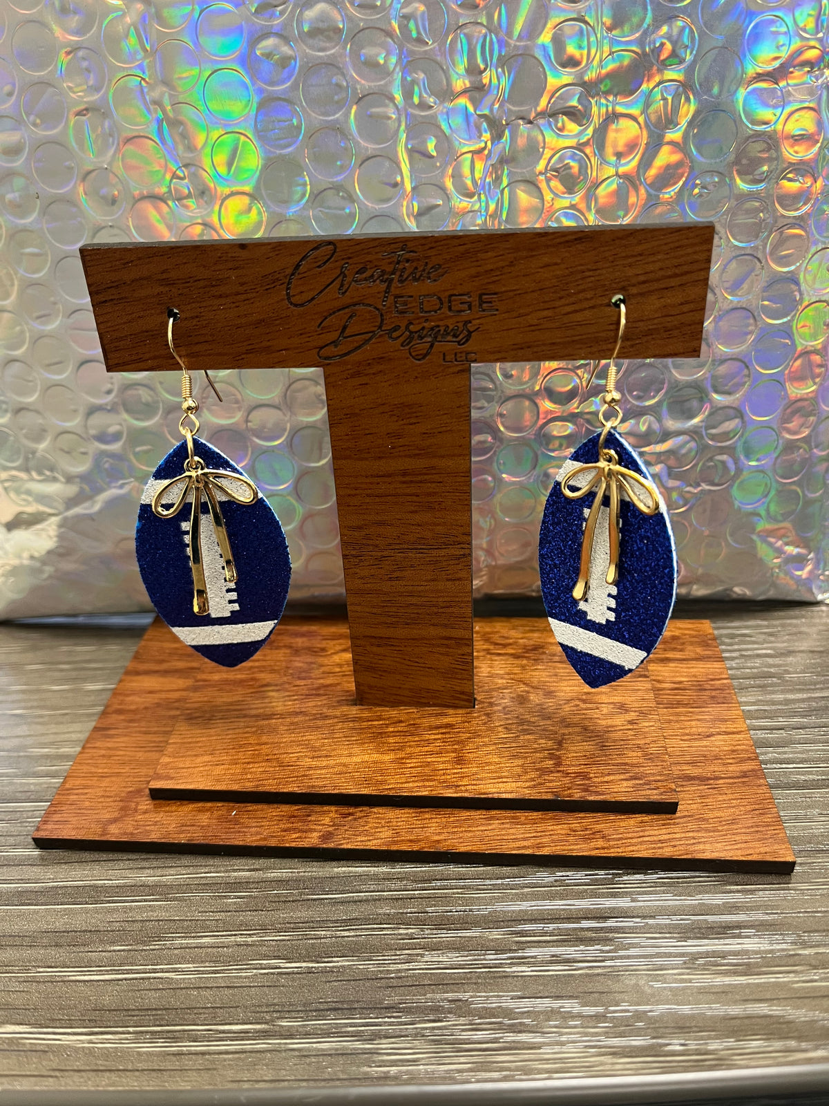 Game Day Glitter Football Earrings