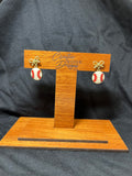 Game Day Baseball Bow Earrings