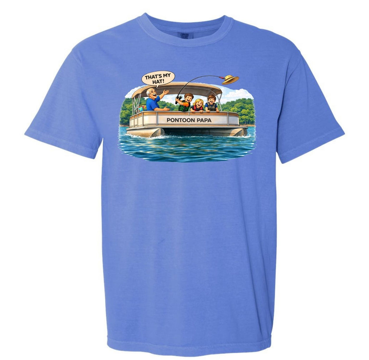 Pontoon Papa Comfort Colors® T-Shirt | Funny Grandpa Lake Shirt | Father's Day Boating Tee