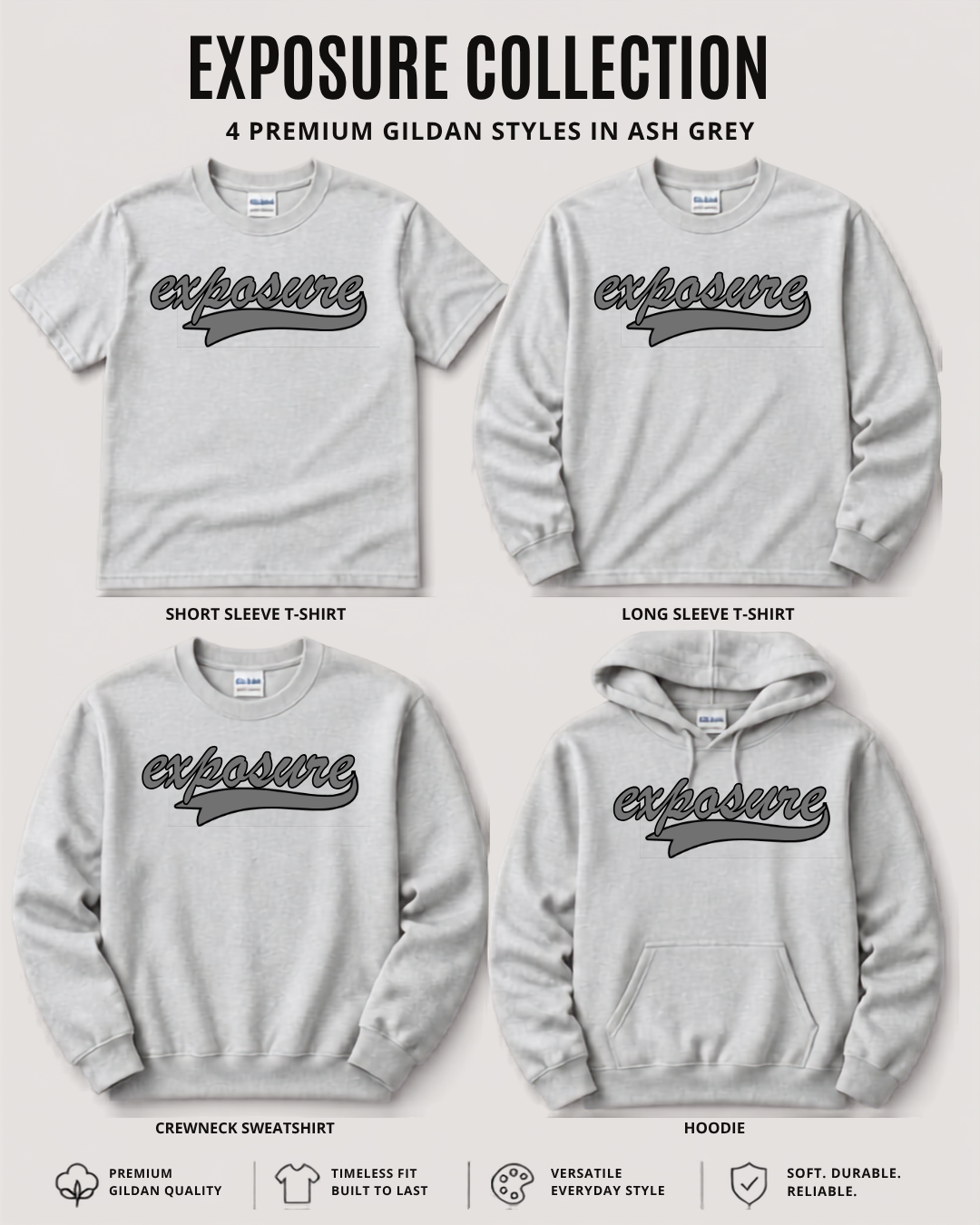Exposure Classic Brush Script Collection | Ash Grey